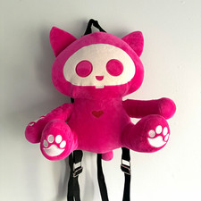 Skelanimals Kit the Cat Backpack Purse Pink Zip Adjustable Straps