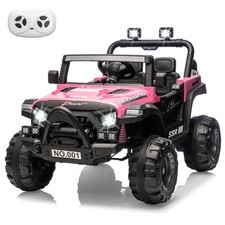 12V Electric Ride On Truck Remote Spring Suspension 3-Speed 4.1MPH LED Music 3-8