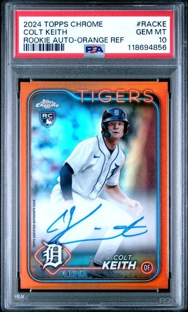 2024 Topps Chrome Colt Keith Rookie Auto Orange Refractor /25 PSA 10
