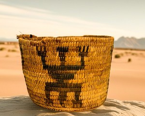 Native American coiled basket South West Tribe Navajo Or Hopi 1800'