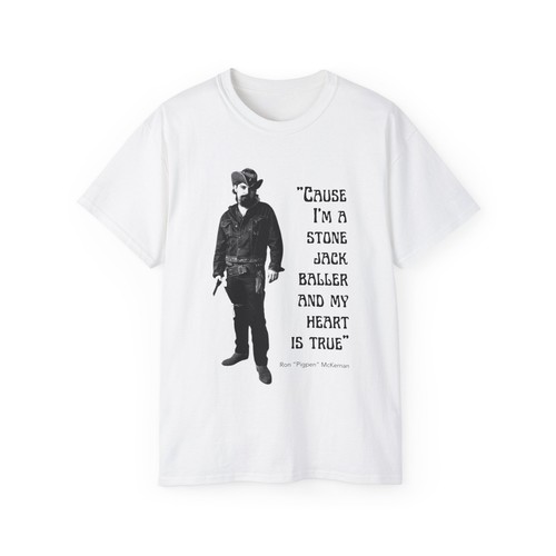 Grateful Dead Pigpen Tribute Tee, Vintage Pigpen Easy Wind Lyrics Cotton Tshirt, - Afbeelding 1 van 45