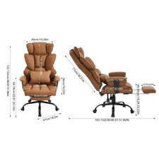 Executive Recliner Office Chair Adjustable Backrest Angle Computer Desk Chair UK