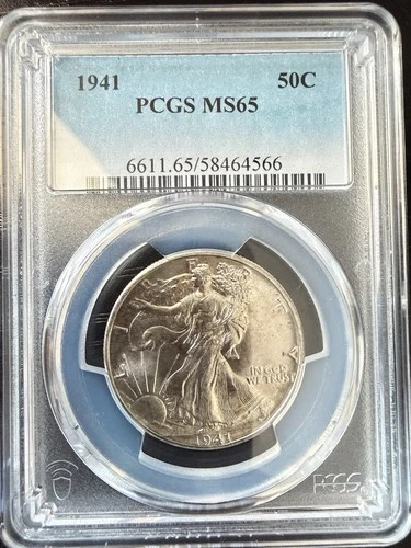 1941 Walking Liberty Half Dollar MS65 Blazing White PCGS