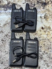 Lot of 4 Retevis RETC 15 Model RT-22 Two-Way UHF Hand-Held Mobile Radios Working