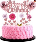 Jrzyhi Happy 40th Birthday Tortendeko frau 40. Geburtstag Hello 40 Cake Topper