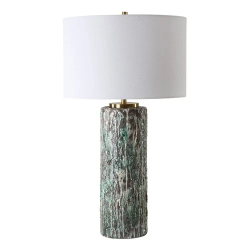 Uttermost Meltdown Ivory Teal Table Lamp - 28.5 H X 16 W X 16 D - Picture 4 of 8