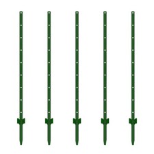 Fence Posts 7 Feet, Pack of 5, 3-4-5-6-7Ft Heavy Duty Garden Metal Steel Fenc...