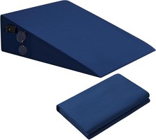 Navy Blue Bed Wedge Pillow Cover W/ Side Pocket Soft Breathable Microfiber