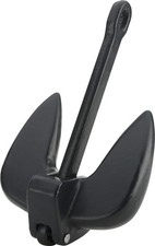 Attwood 9934B1 Solid Cast Iron 15-Pound Large Eye Navy Boat Anchor, Black PVC...