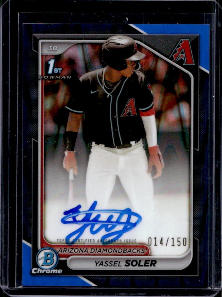2024 Bowman Chrome Yassel Soler Auto Blue Raywave Refractor 1st #14/150