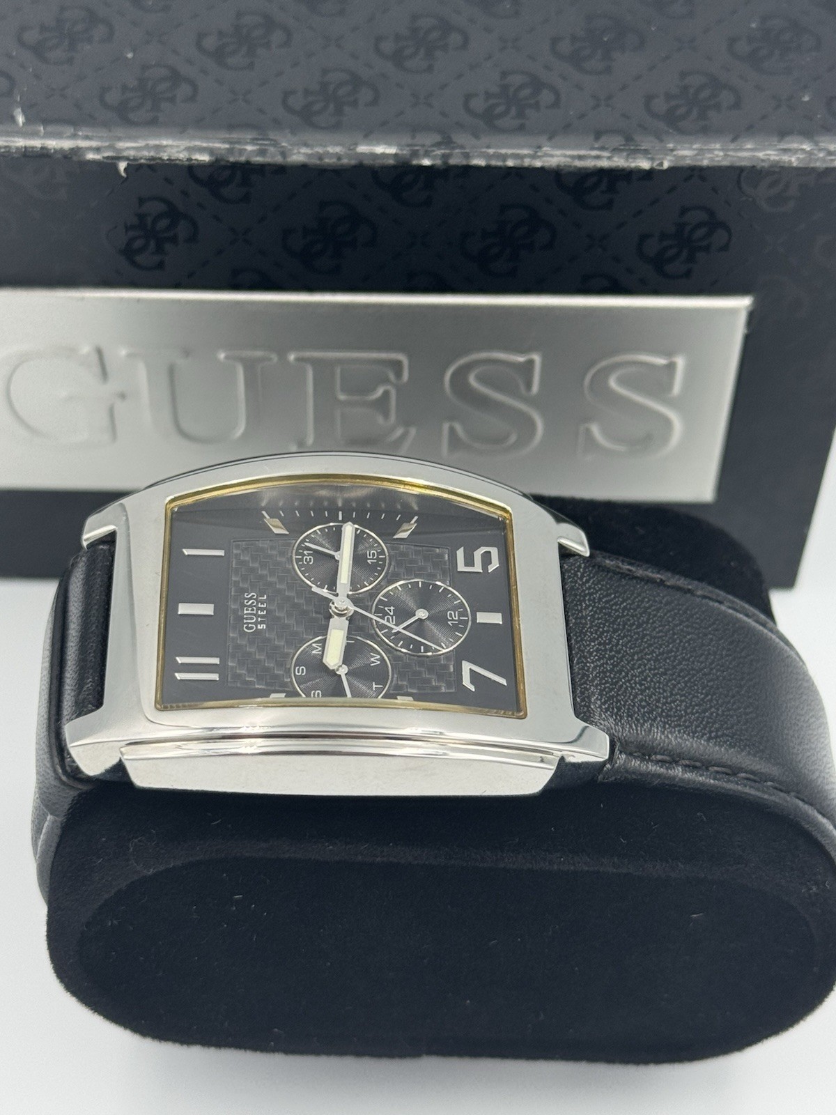 Guess Steel Men’s Rectangular Multifunction Quart… - image 5