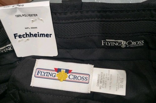 Flying Cross Mens Uniform Pants 6-pocket 32" Waist UNHEMMED Black NEW Flexwaist - Picture 3 of 5
