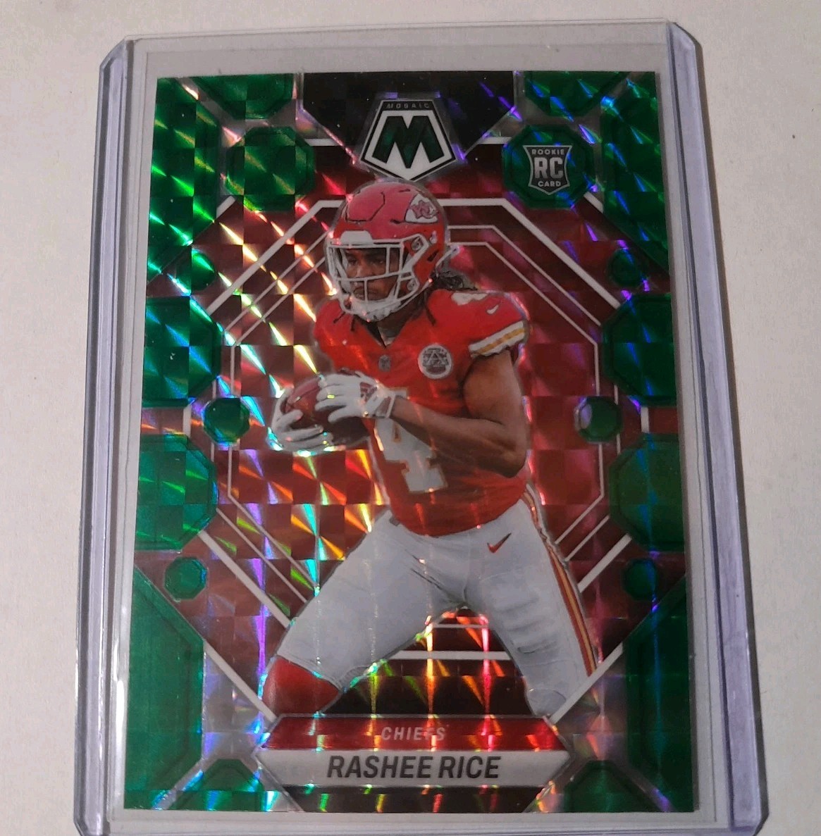 2023 Panini Mosaic #357 Rashee Rice Green Mosaic Kansas City Chiefs Rookie