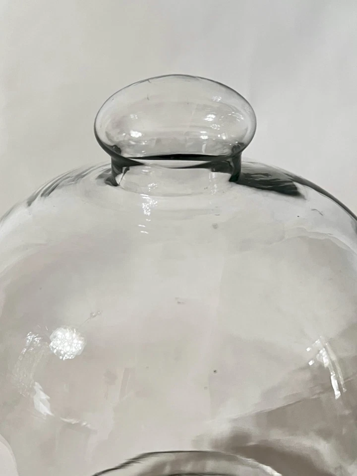 Vintage Clear Glass Cloche Bell Jar Apothecary Specimen Dome Top Knob Handle - Image 3 of 4
