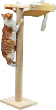 Cat Window Perch with Tall Scratching Posts, inside 46" Climbing Tree Hammmock M