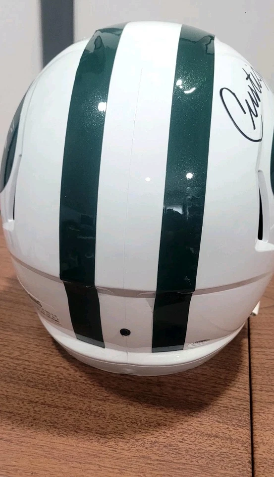 NY Jets CURTIS MARTIN Signed Full Size Riddell Speed Replica Helmet AUTO   - Image 3 of 4