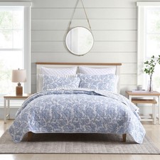 Stone Cottage Field Of Paisley Cotton Blue 3 Piece Quilt Set-Full/Queen