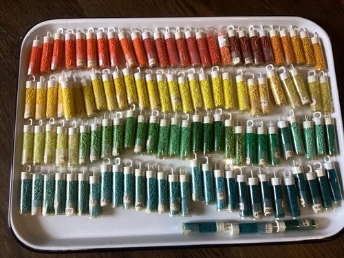 Bulk Vintage Craft Glass Seed Bead Lot 114 Tubes Multiple Colors New Old Stock