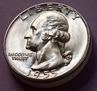 🟅 BU 1955 90% Silver Wash. 25¢ - 71-Year-Old Coin