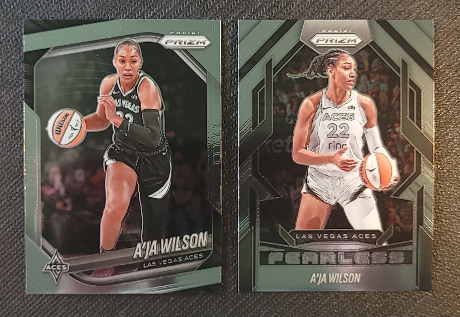 2025 Panini Prizm Aja Wilson 2 Card Lot Base & Fearless Insert