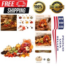 30-Piece Artificial Pumpkin Set with Fall Decor Accents for Cozy Home Styling