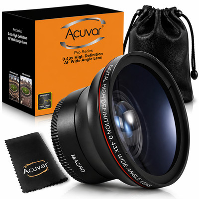 55MM 0.43x HD Wide Angle Camera Lens w/ Macro for DSLR   Photo & Video Lens