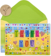 Papyrus Thank You Cards with Envelopes, Glitter 14-Count, Hearts 