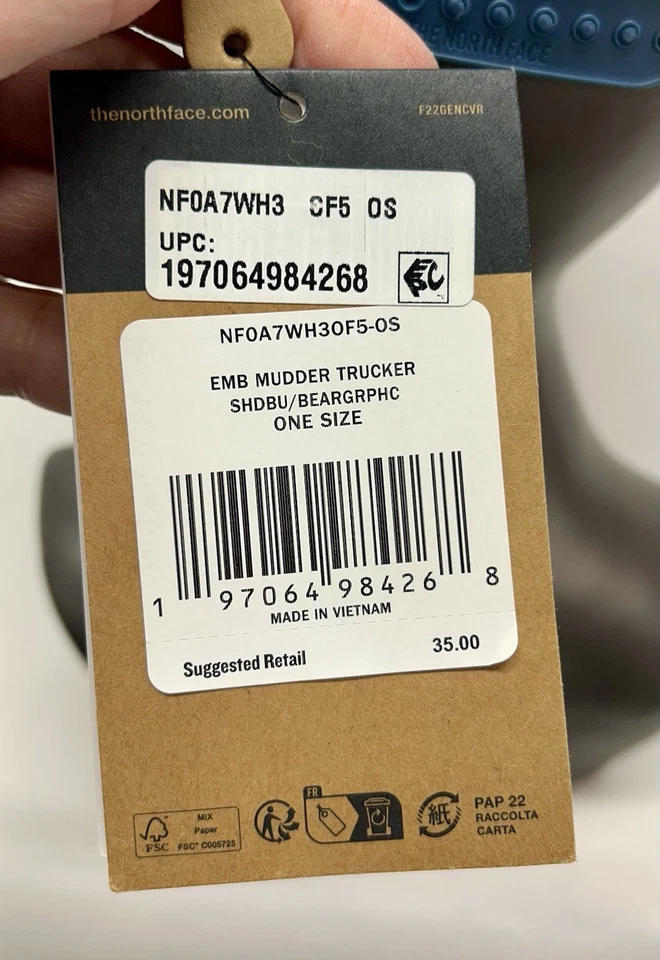 Sombrero The North Face EMB Mudder Trucker SHDBU/Bear Gráfico Azul Talla Única (YB) Foto 4 de 4