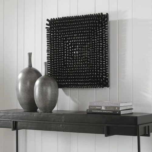 Uttermost Portside Black Wood Wall Panel - Picture 2 of 6