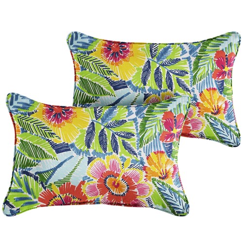 Richloom Outdoor/Indoor Corded Pillow Set of , 14 in x 24 in, Pensacola Multi
