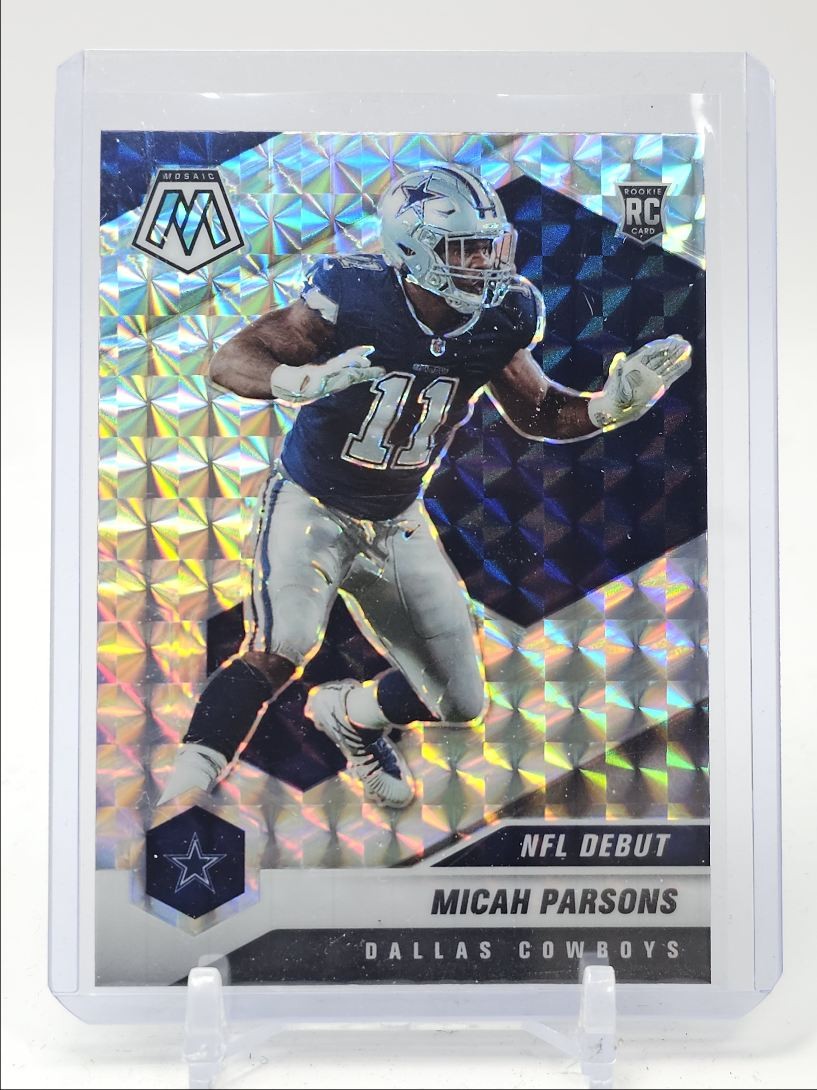 MICAH PARSONS 2021 MOSAIC NFL DEBUT ROOKIE SILVER PRIZM RC Q0071