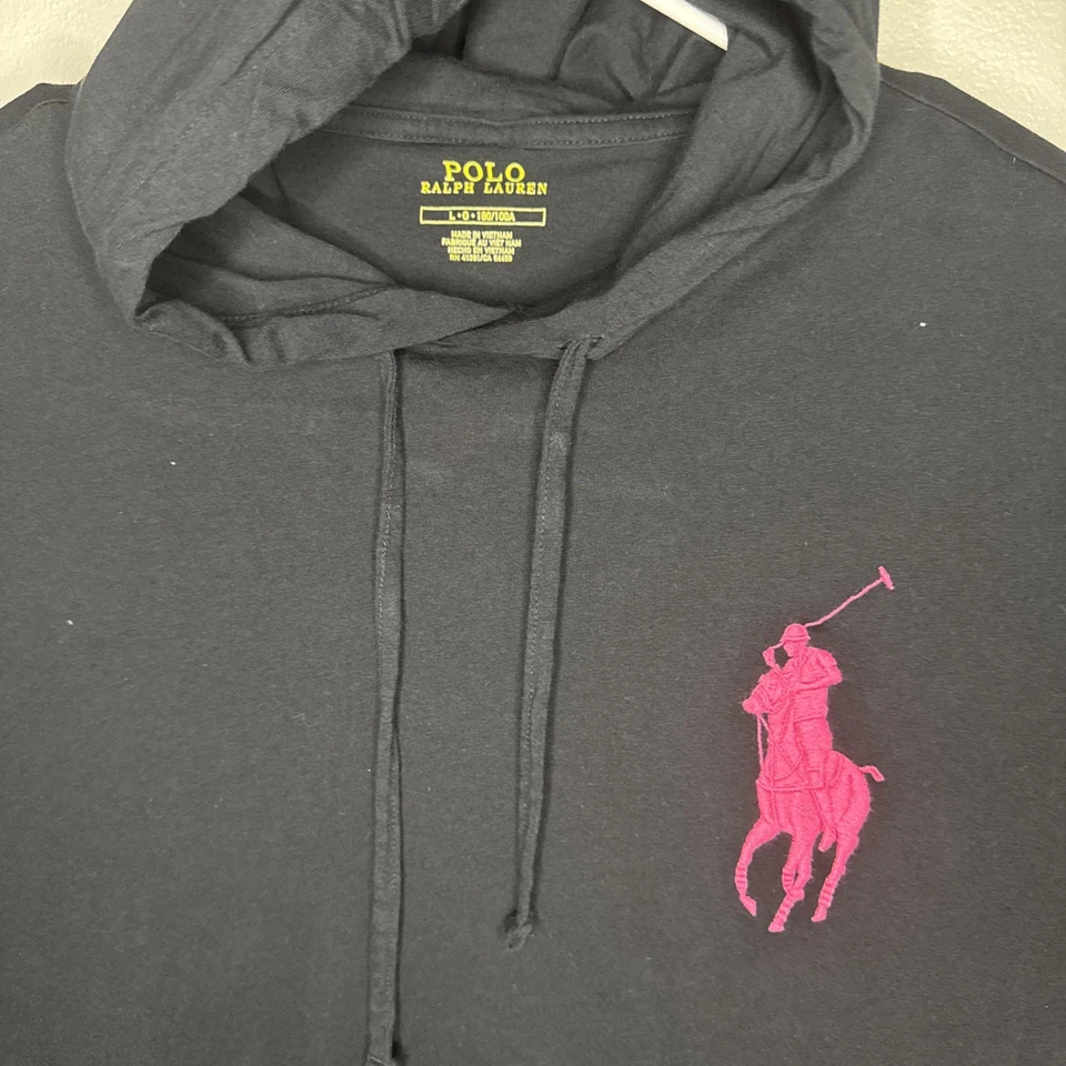 Polo Ralph Lauren Sudadera con Capucha Para Hombres L Rosa Grande Pony Pullover Sudadera con Capucha Suéter Foto 2 de 4