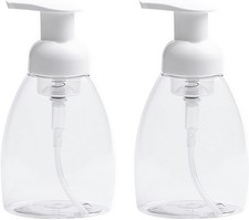 2pcs Foam Hand Soap Dispenser 250ml Clear Refillable Pump Bottle Kitchen Sink