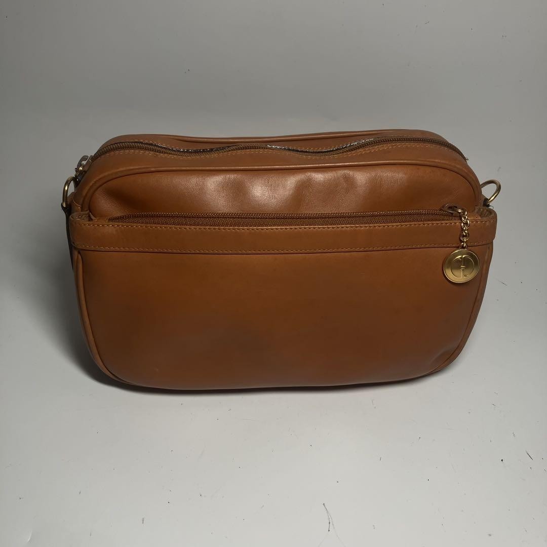 GUCCI Vintage Mini Shoulder Bag 2-Way Brown Camel Leather Square Women