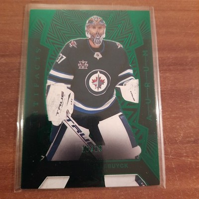 2021-22 Artifacts Aurum Emerald #A6 Connor Hellebuyck /25