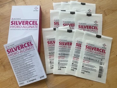 Menge 10 Silvercel Hydro-Alginat Silber Verbände CAD050 10/5cm x 5cm *10er Pack*