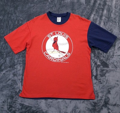 Vtg 1994 St Louis Cardinals T-Shirt XL Red Blue MLB Henry Aaron Single Stitch 