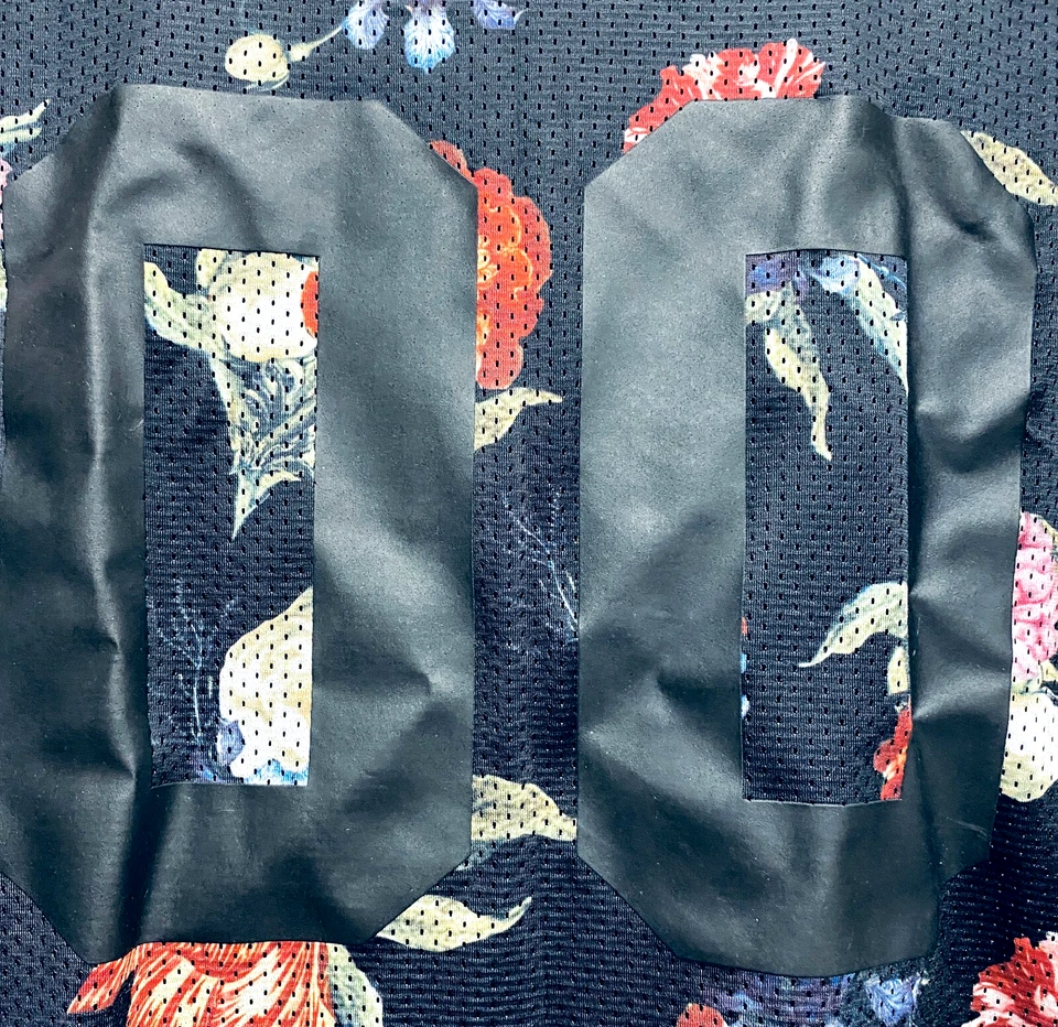 VINTAGE ON THE BYAS JERSEY MESH BLACK FLORAL TROPICAL JERSEY SHIRT SIZE L - Image 4 of 4