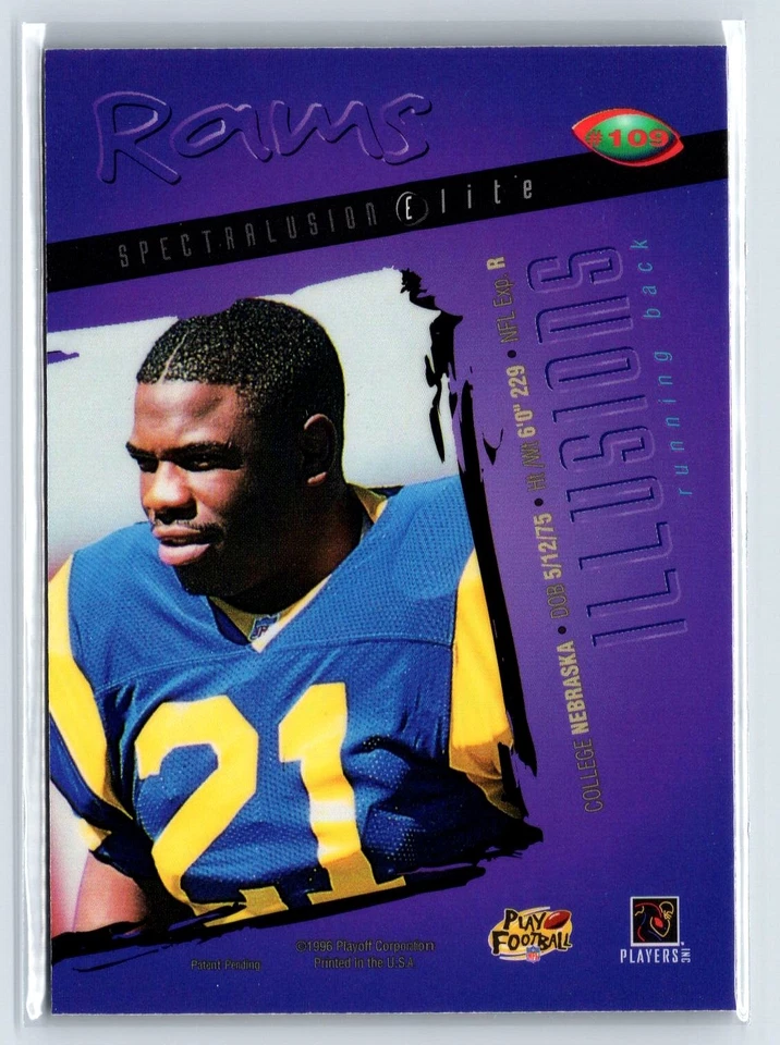 1996 Playoff Illusions Spectralusion Elite #109 Lawrence Phillips - Image 2 of 2
