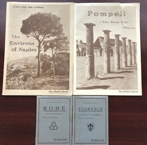Lot of 4 The Medici Art Series for Tourists: Florence, Rome, Naples, Pompeii 