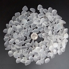 white transparent sea beach glass 20 piece lot bulk 12-18mm jewelry use