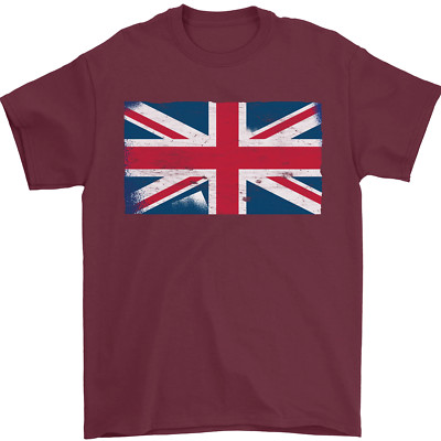 Distressed Union Jack Flagge Großbritannien Herren Maglietta 100% Baumwolle