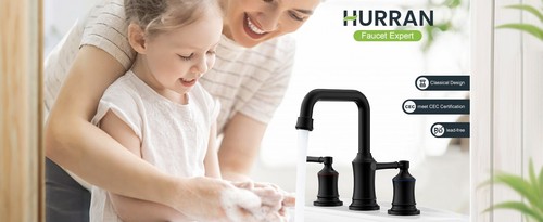 Rubinetto lavandino bagno, Hurran due manici diffuso 8 pollici - Foto 8 di 14