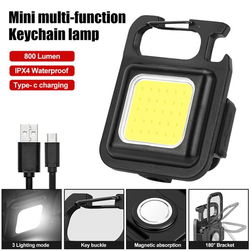 Mini COB Work Light Rechargeable LED Flashlight Portable Keychain Torch Lamp US - Picture 1 of 12