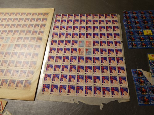 RARE LOT 1930'S Christmas Seals NEW UNUSED FULL & PARTIAL SHEETS - Picture 4 of 10