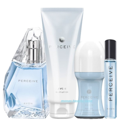 Avon Parfüm für Sie PERCEIVE 4 teiliges Top Set  Deo Lotion Taschenspray 
