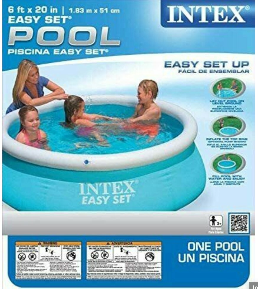 Intex 6ft x 20in Easy Set Inflatable Swimming Pool Summer Fun Sale