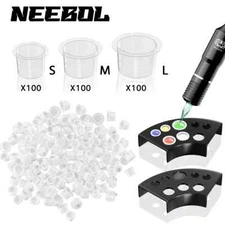 300pcs Tattoo Ink Caps+2 Cups Holders -100S/M/L Tattoo Ink Cups +2 Cups Holders