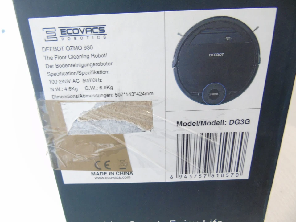 Ecovacs DEEBOT OZMO 930 Beutellos Schwarz RoboterStaubsauger Inkl. Rechnung MwSt - Bild 3 von 3