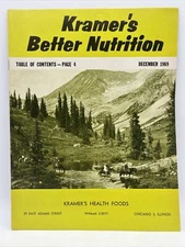 1969 DECEMBER KRAMER'S BETTER NUTRITION Health Food Journal Magazine Products